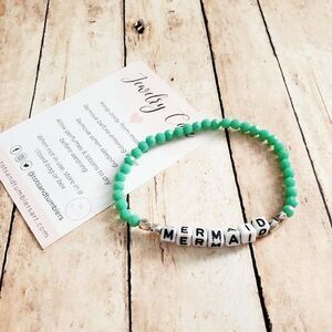 Mermaid Beaded Stretch Bracelet, Under The Sea Jewelry